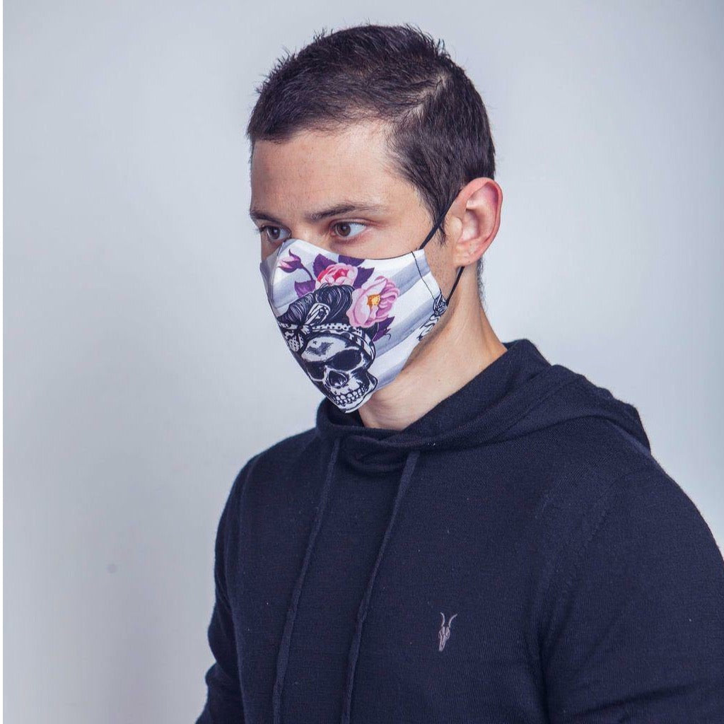Cotton Face Mask - Skull Print Hipster (Large) - Cotton Face Mask - UNCU London™